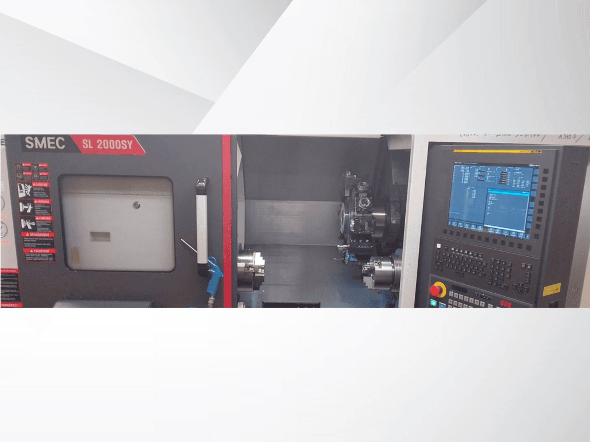 Čelní pohled  na SMEC SL 2000SY  stroj