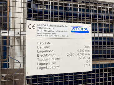 Čelní pohled  na TRUMPF STOPA LiftMasterCompact  stroj