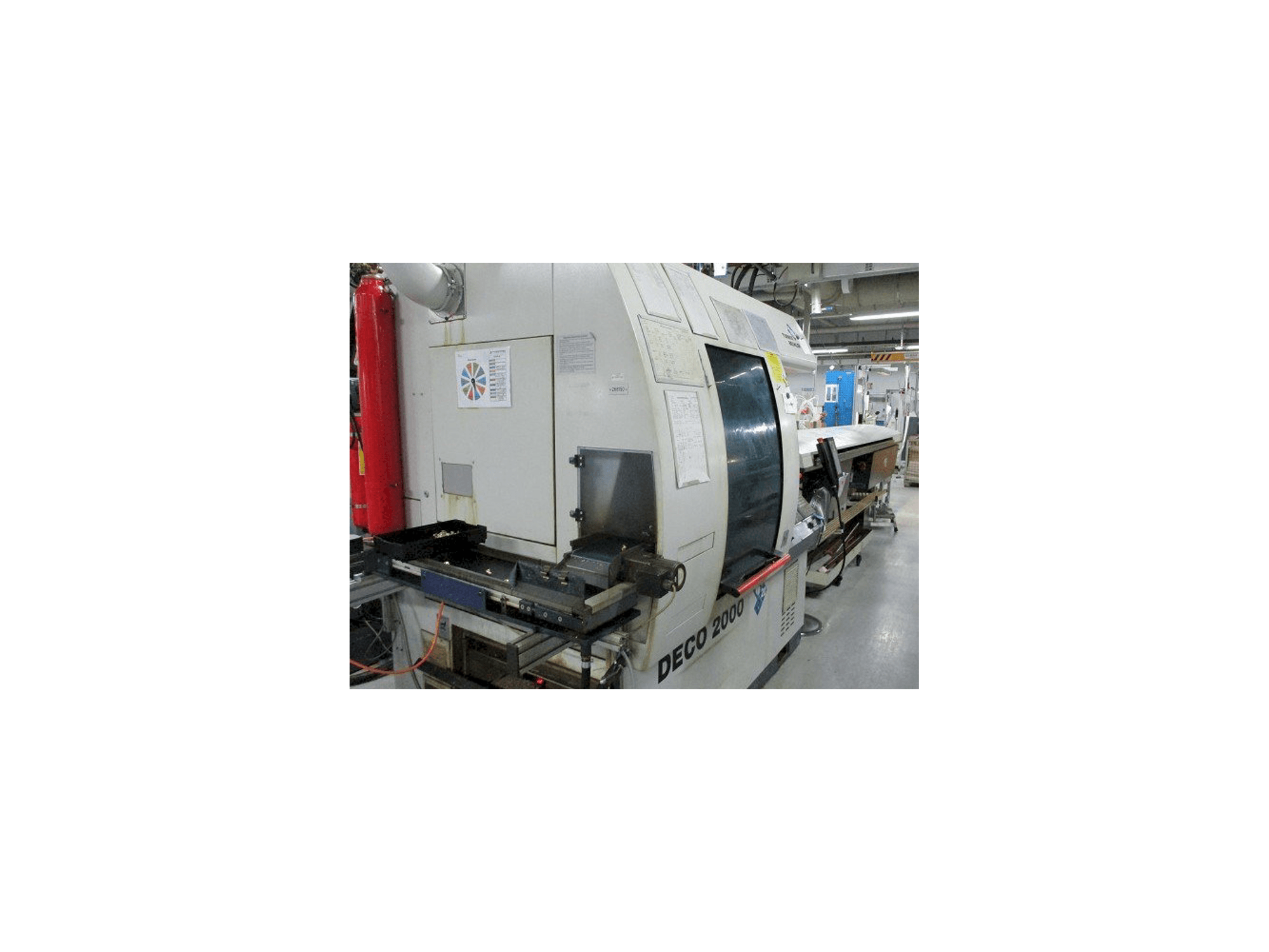 Levý boční pohled na Tornos-Bechler DECO 20 stroj